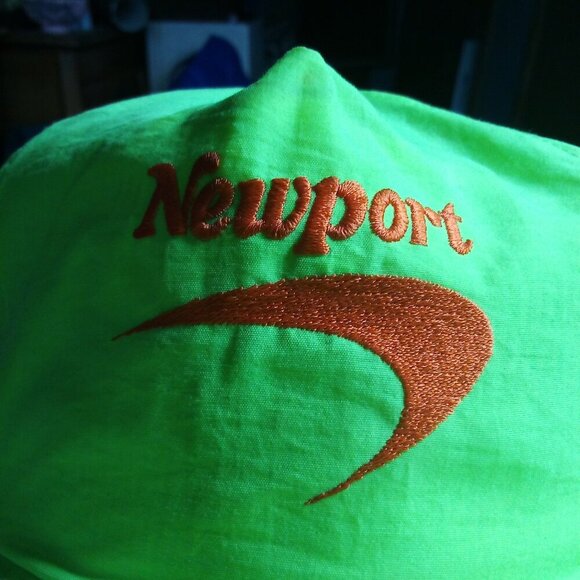 Vintage 90s Newport Logo Neon Snap Back Hat - Picture 2 of 7